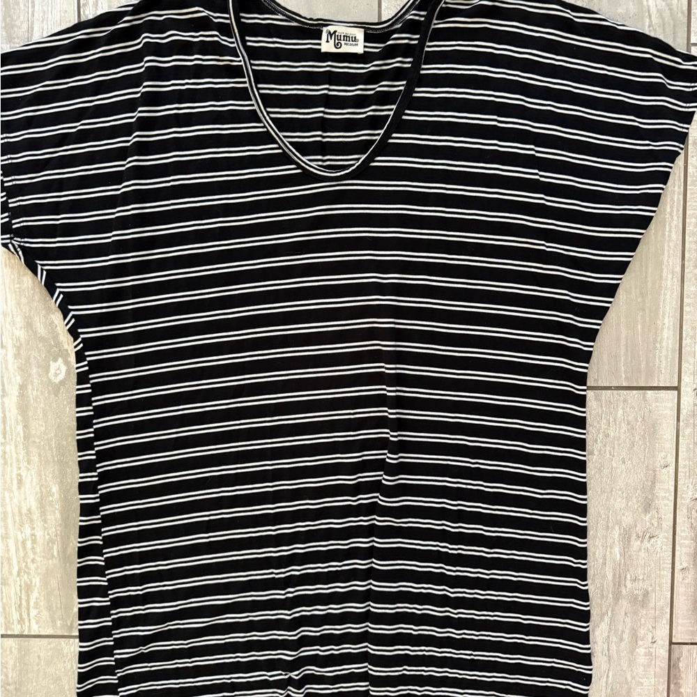 Show Me Your MuMu Black and White Striped Tee dress